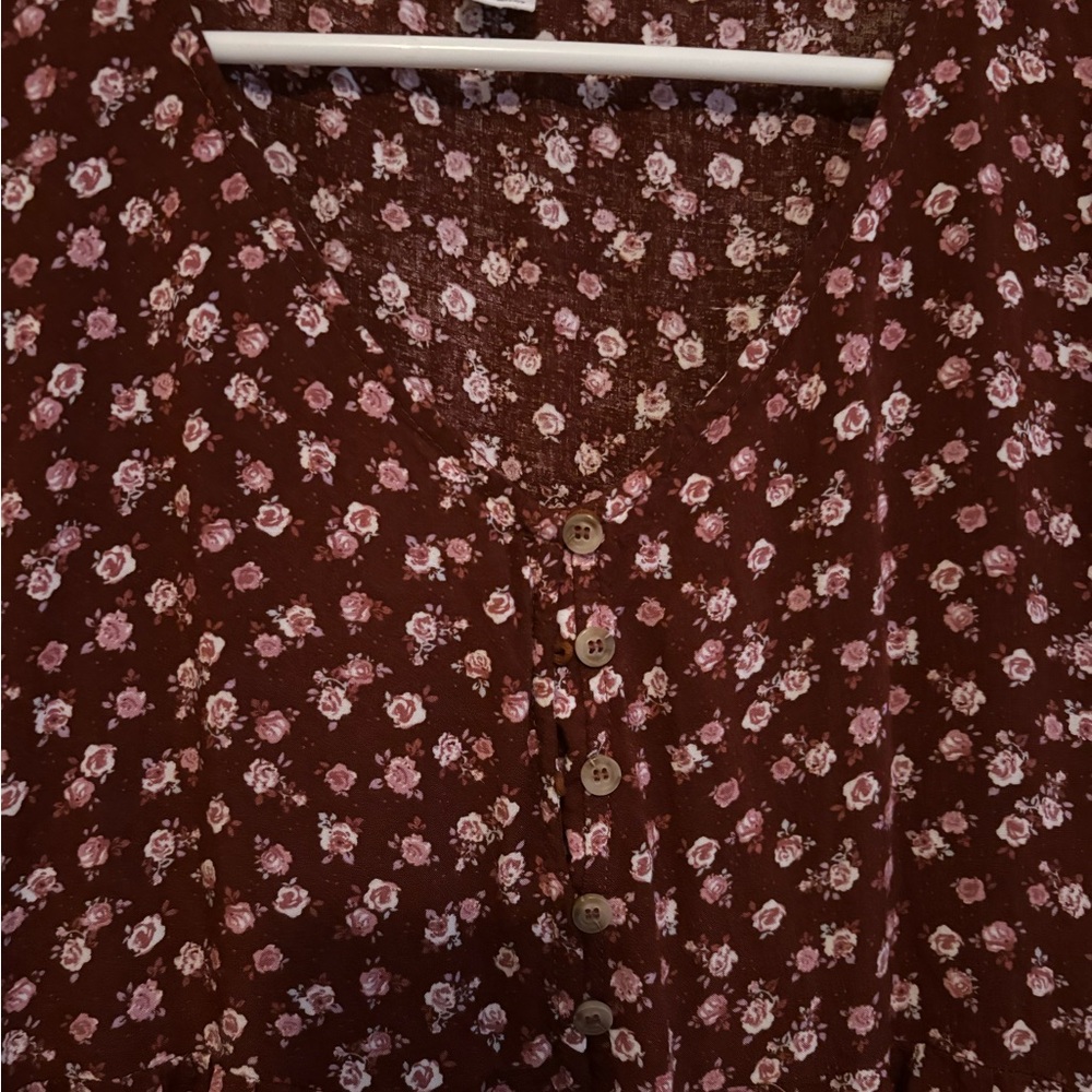 Floral Button-Up Mini Dress